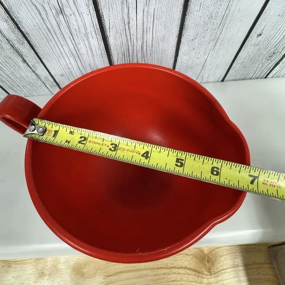 Vintage Dansk Gourmet Designs Red 1.5 Qt. Mixing Batter Bowl 1970s - READ